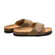 Adjustable Wide Strap Suede PU Upper Rubber Outsole Sandals - 图片 6