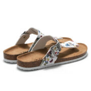 Botanical Print Buckle Toe Post PU Upper Composite Outsole Sandals - 图片 4