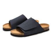Hook-and-Loop Wide Strap PU Upper Rubber Outsole Sandals - 图片 7