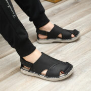 Hand-Stitched Closed-Toe Cutout Back Strap Leather Upper Molded EVA Sole Sandals - 图片 4