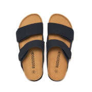 Hook-and-Loop Double Strap Suede Upper Rubber Outsole Slides - 图片 5