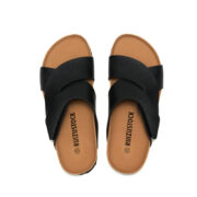 Hook-and-Loop Cross Strap PU Upper Cork Footbed Women’s Sandals - 图片 5