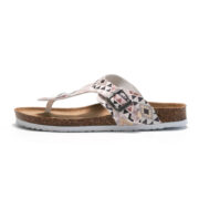 Geometric Print Buckle Toe Post PU Upper Rubber Outsole Sandals - 图片 5