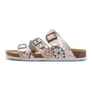 Geometric Print Triple Buckle PU Upper Rubber Outsole Sandals - 图片 5