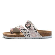 Geometric Print Cross Buckle Strap PU Upper Rubber Outsole Sandals - 图片 5