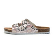 Geometric Print Double Buckle PU Upper Rubber Outsole Sandals - 图片 5