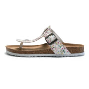 Floral Buckle Toe Post PU Upper Rubber Outsole Sandals - 图片 5