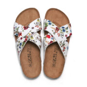 Botanical Print Cross Strap Microfiber Upper EVA Outsole Sandals - 图片 5