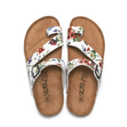 Botanical Print Buckle Toe Loop PU Upper Rubber Outsole Sandals - 图片 5
