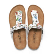 Botanical Print Buckle Toe Post PU Upper Composite Outsole Sandals - 图片 5