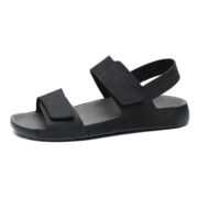Hook-and-Loop Double Strap Back Strap Nubuck Genuine Leather Upper Rubber Outsole Sandals