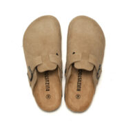 Buckle Closed-Toe Suede PU Upper Rubber Outsole Clogs - 图片 5