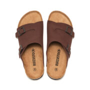 Double Buckle Cork Footbed PU Upper Rubber Outsole Sandals - 图片 6