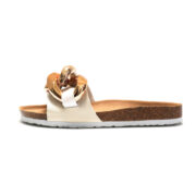 Chunky Chain Wide Strap PU Upper Cork Footbed Women’s Sandals - 图片 6