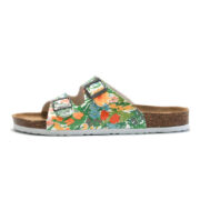 Colorful Floral Double Buckle PU Upper Rubber Outsole Sandals - 图片 3