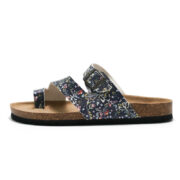 Floral Buckle Toe Loop PU Upper Rubber Outsole Sandals - 图片 2