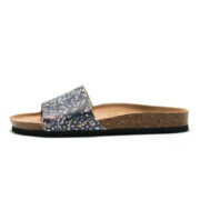 Floral Single Wide Strap PU Upper Rubber Outsole Sandals - 图片 2