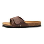 Adjustable Wide Strap Suede PU Upper Rubber Outsole Sandals - 图片 4