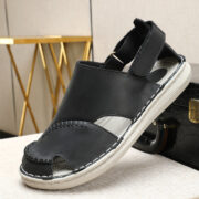Hand-Stitched Closed-Toe Cutout Back Strap Leather Upper Molded EVA Sole Sandals - 图片 2