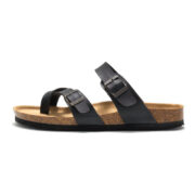 Toe Loop Double Buckle PU Upper Rubber Outsole Sandals - 图片 7