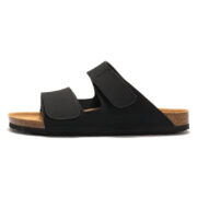 Hook-and-Loop Double Strap Suede Upper Rubber Outsole Slides - 图片 7
