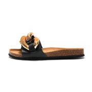 Chunky Chain Wide Strap PU Upper Cork Footbed Women’s Sandals - 图片 5