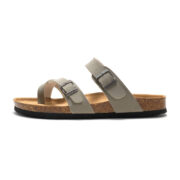 Toe Loop Double Buckle PU Upper Rubber Outsole Sandals - 图片 6