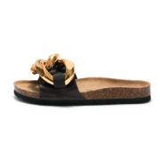 Chunky Chain Wide Strap PU Upper Cork Footbed Women’s Sandals - 图片 4