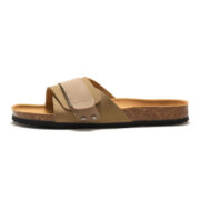 Adjustable Wide Strap Suede PU Upper Rubber Outsole Sandals - 图片 3