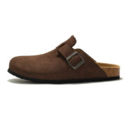 Buckle Closed-Toe Suede PU Upper Rubber Outsole Clogs - 图片 2